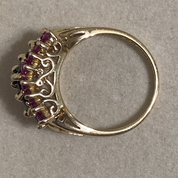 14K Gold Sapphire And Ruby Ring - Picture 6 of 10